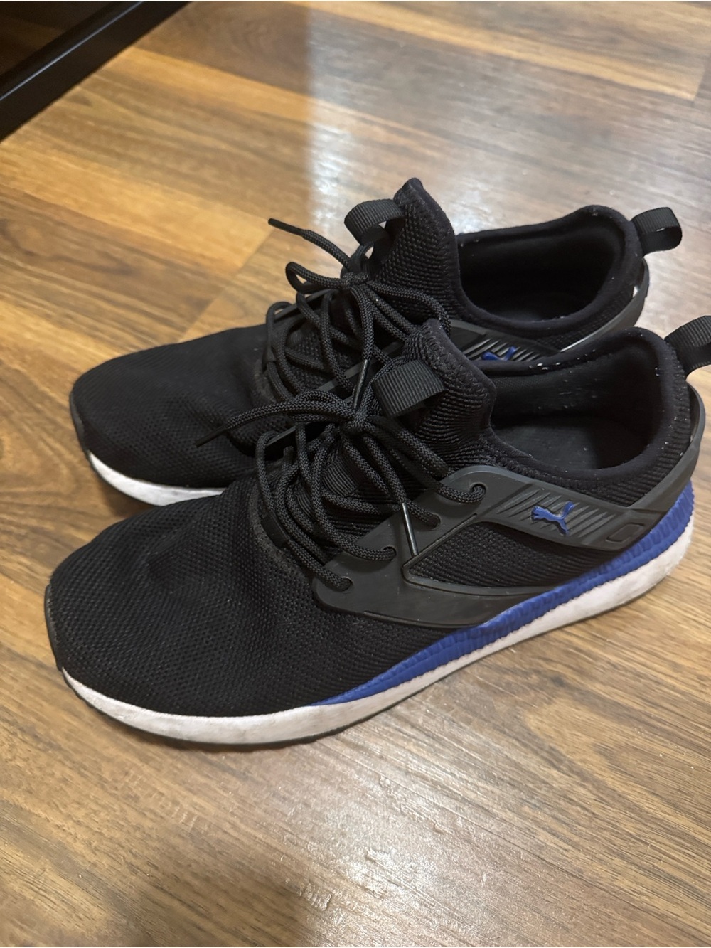 Puma Men’s Black & Blue Athletic Sneakers with White Sole